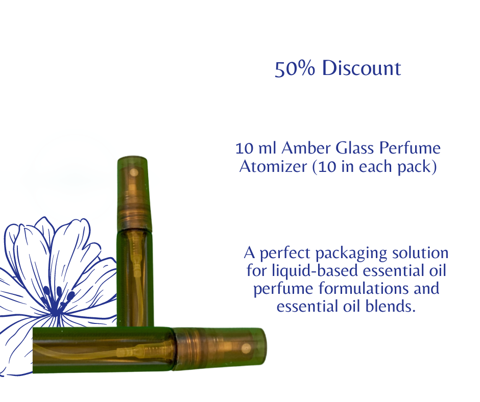 10 ml Amber Glass Perfume Atomizer (10 in each pack)