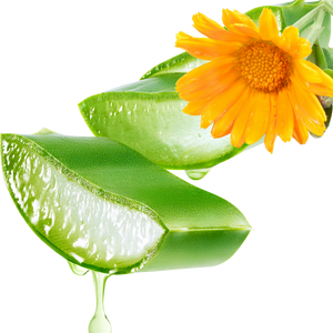 "Nourish your skin with the goodness of Aloe Vera and Calendula."