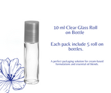 10 ml Clear Glass Roll on Bottle (5 in each pack)